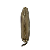 Gucci Metallic Gold Patent Leather GG Zippy Compressed Wallet