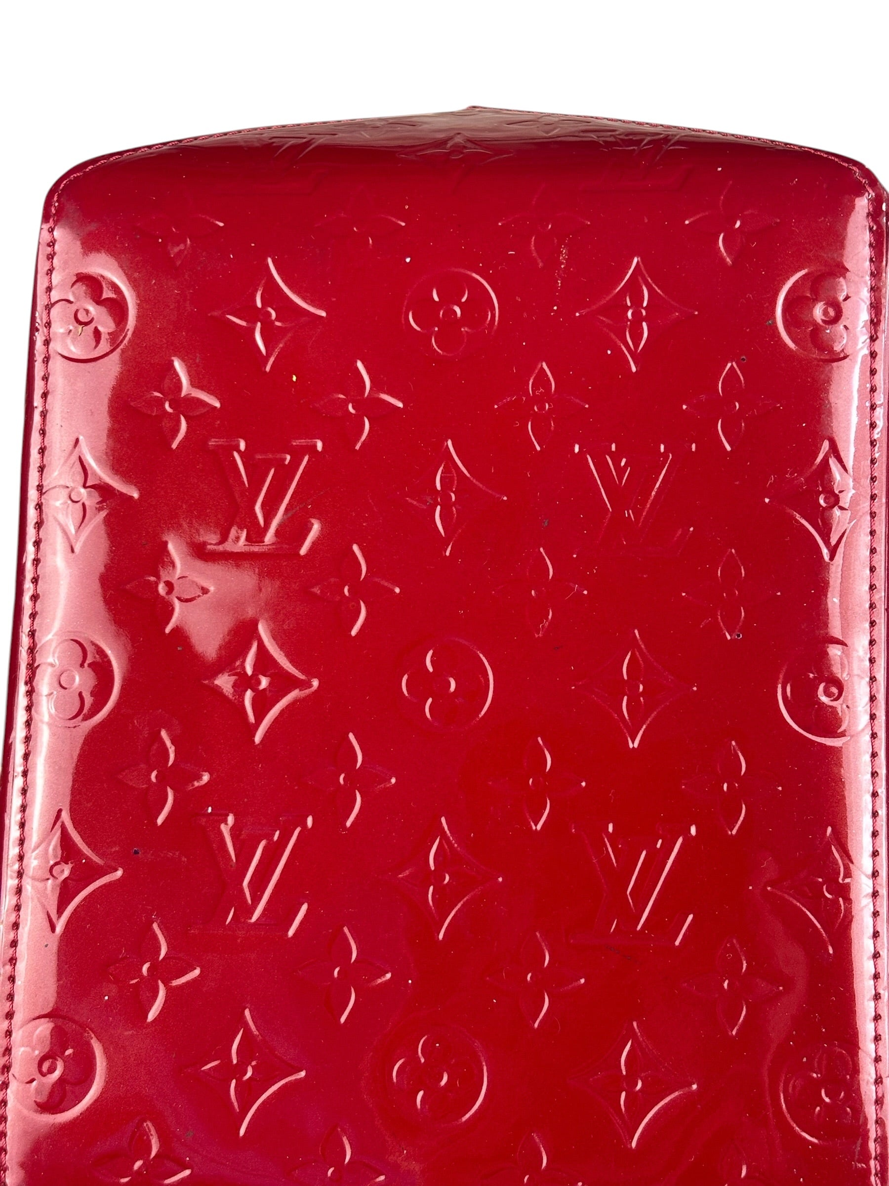 Louis Vuitton Red Leather Monogram Vernis Bellevue Handbag PM