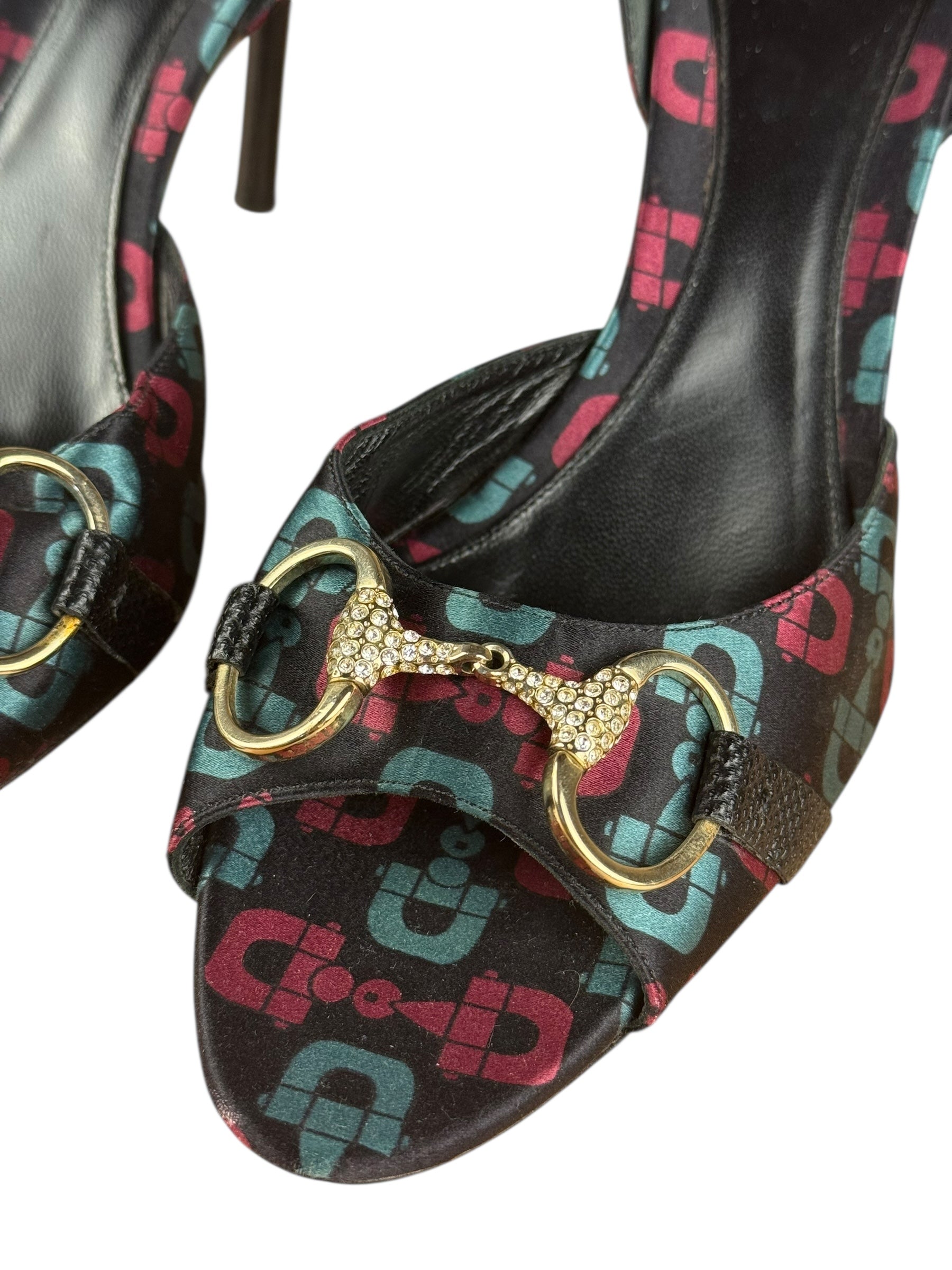 Gucci Vintage Horsebit Open Toe Pumps