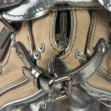 Chloe Beige/Silver Patent Leather Paddington Handbag