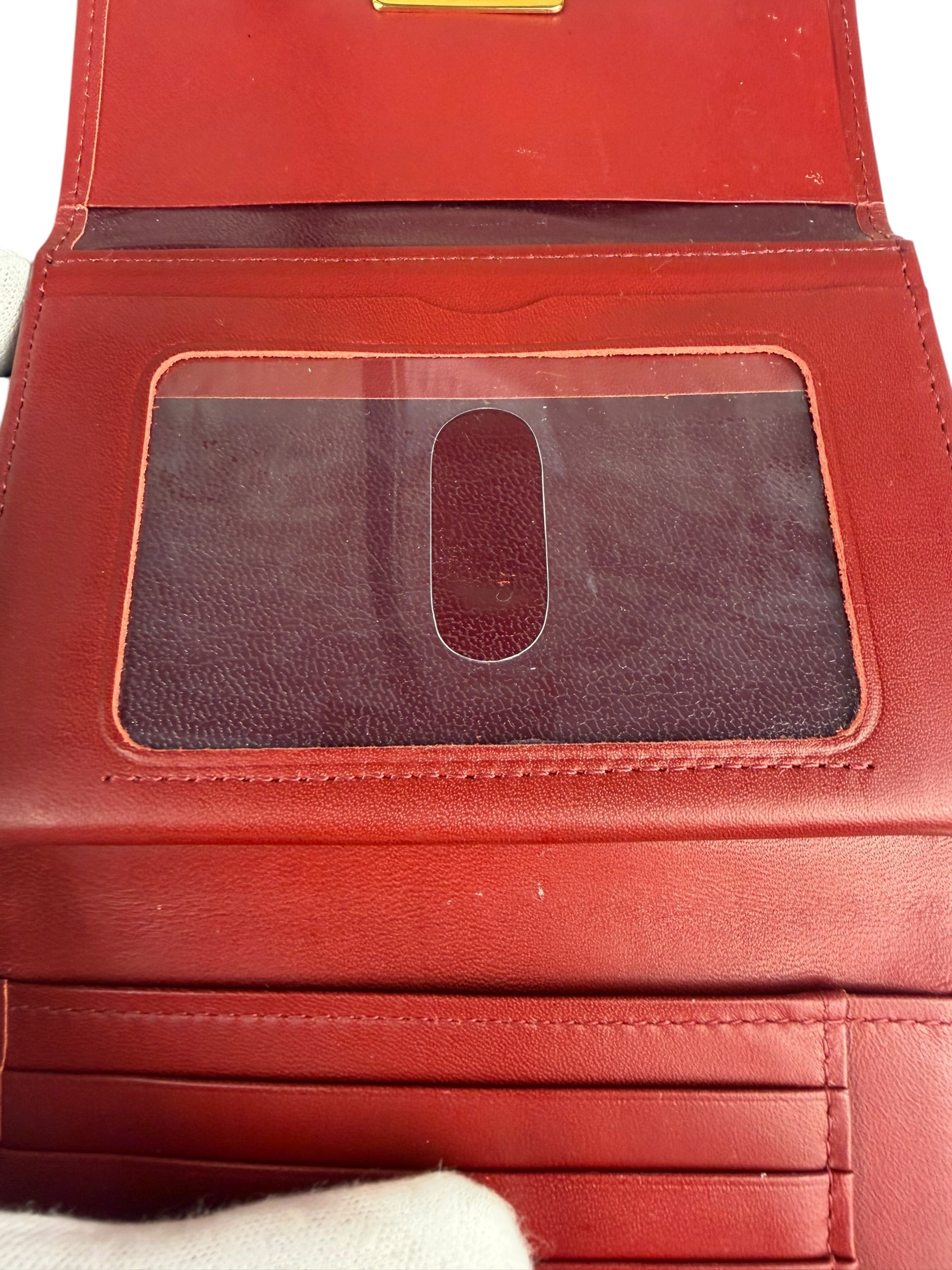 Givenchy Vintage Red Leather Trifold Wallet