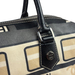 Chanel Cream Leather Coated Canvas Le Train Boston Bag 2006