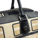 Chanel Cream Leather Coated Canvas Le Train Boston Bag 2006