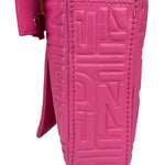 Fendi Pink Leather Logo Embossed Baguette