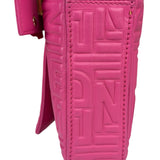 Fendi Pink Leather Logo Embossed Baguette