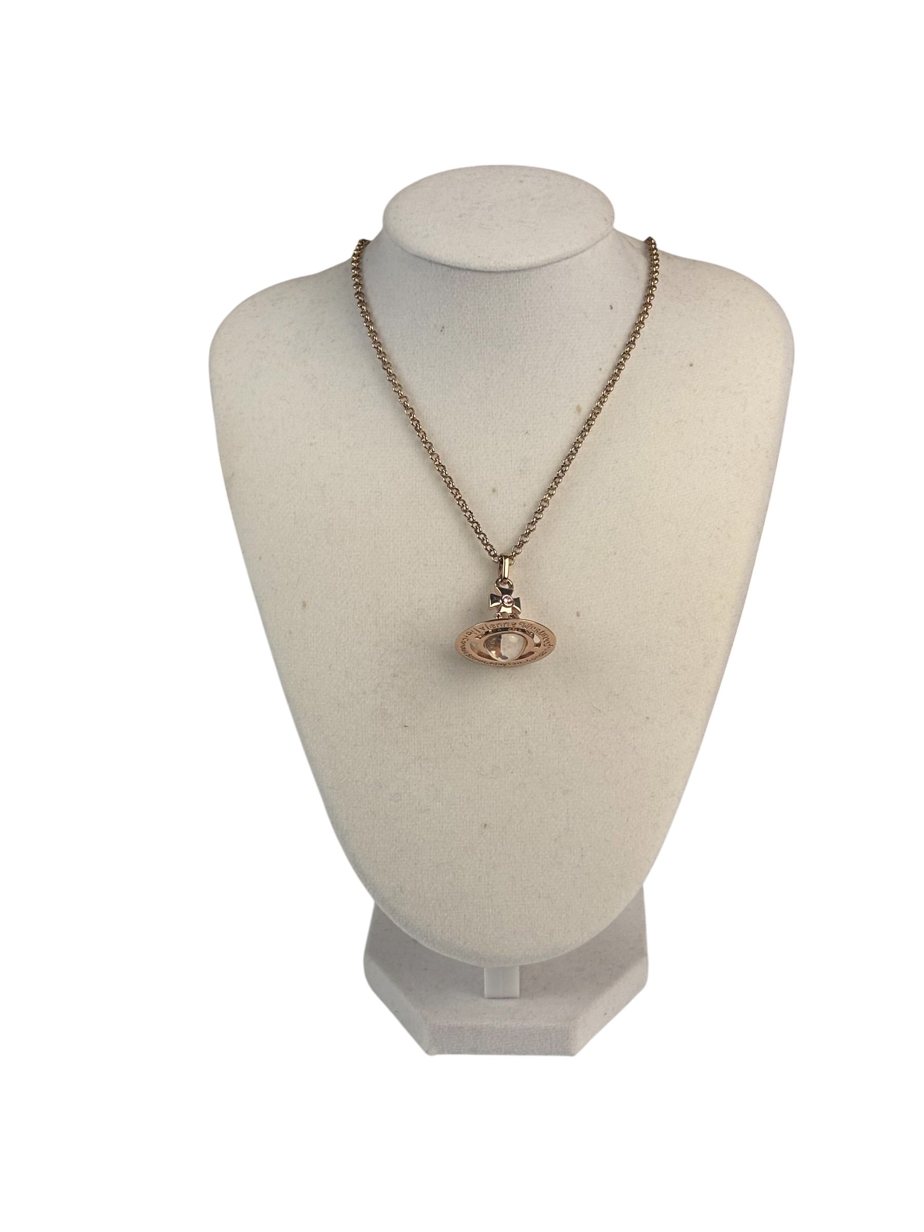 Vivienne Westwood Oval Crystal Stone Medallion Pendant Necklace
