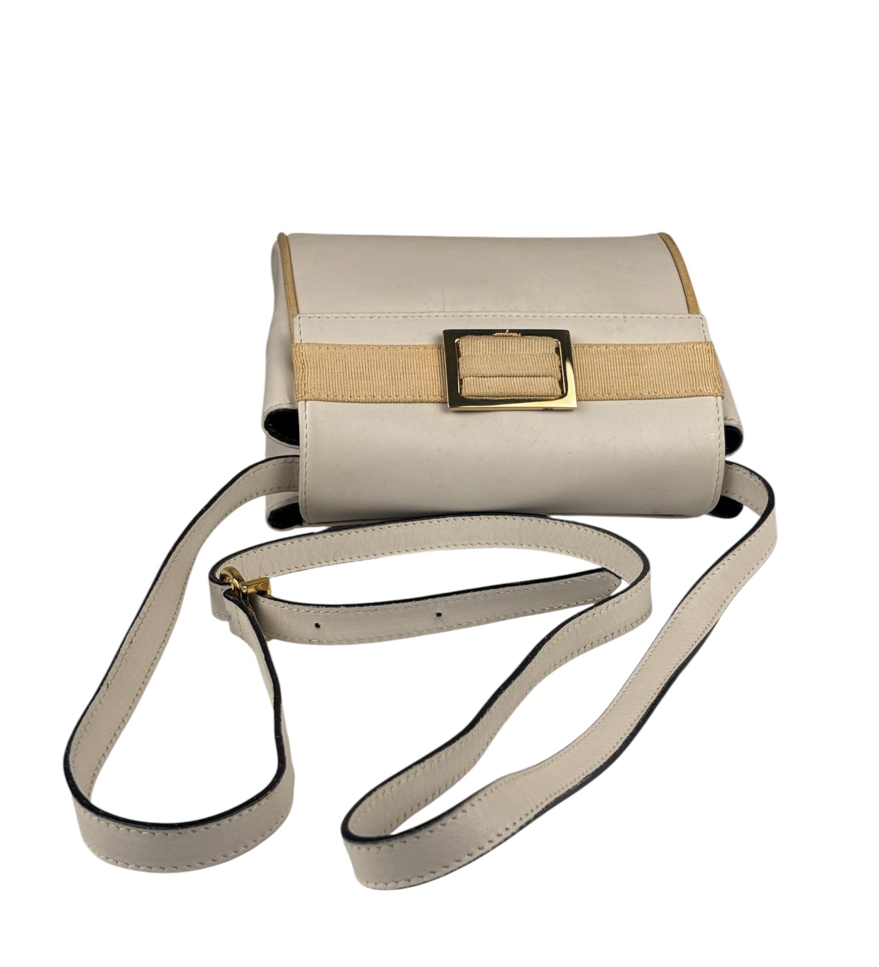 Salvatore Ferragamo Vintage Cream Vara Leather Crossbody Shoulder Bag