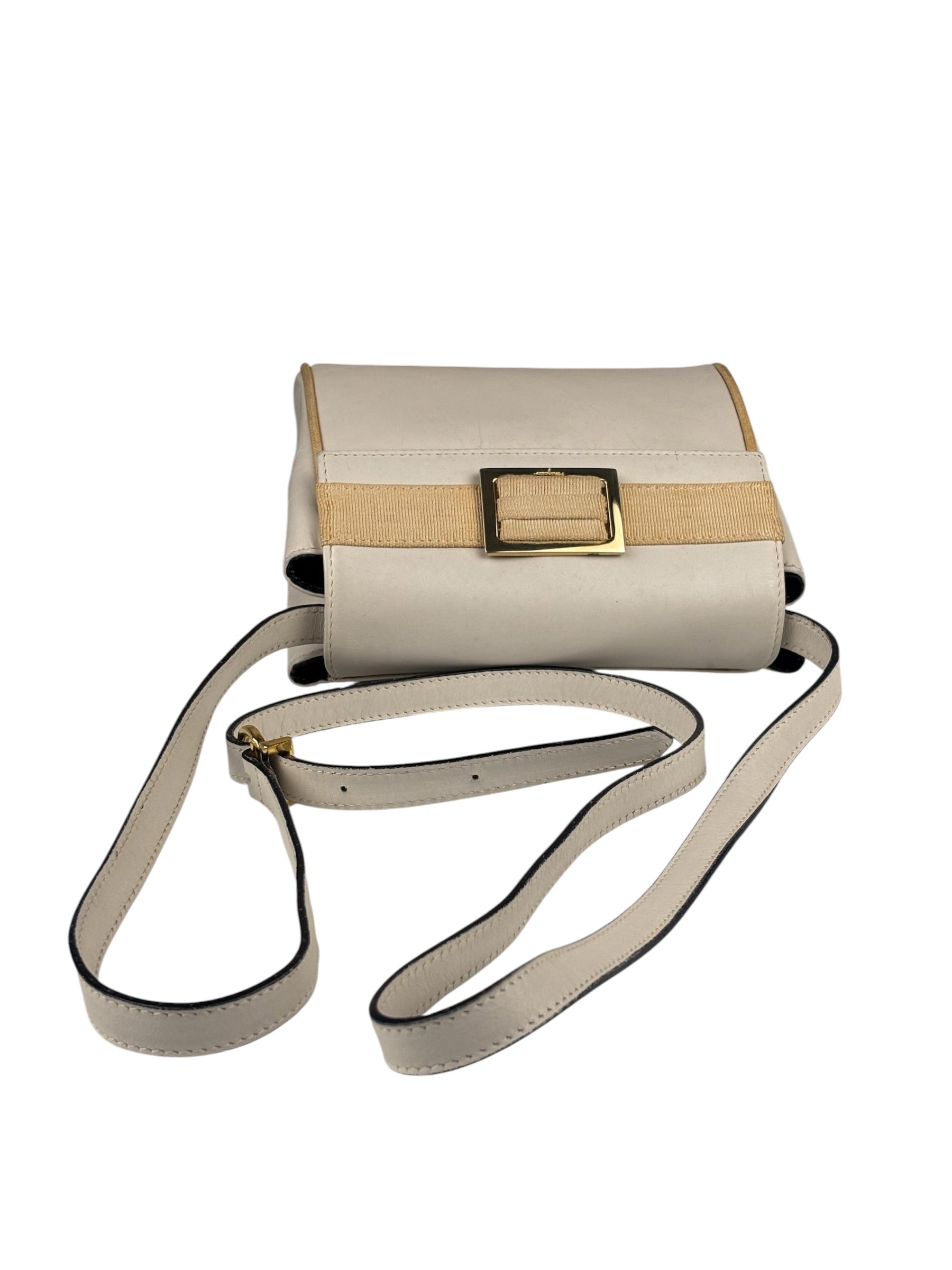 Salvatore Ferragamo Vintage Cream Vara Leather Crossbody Shoulder Bag
