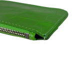 Balenciaga Neon Green Crocodile-Embossed Coin/Card Holder