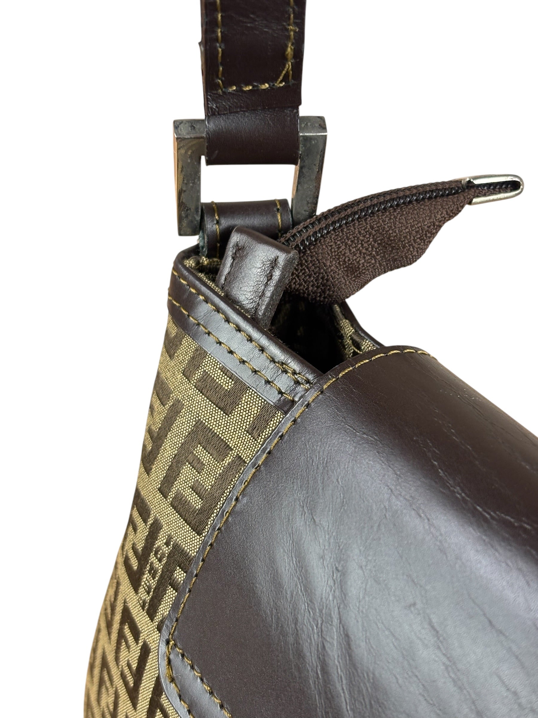 Fendi Zucchino Drawstring Flap Shoulder Bag