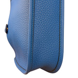 Hermes Bleu Hydra Leather Clemence Cordage Mini Evelyne TMP16