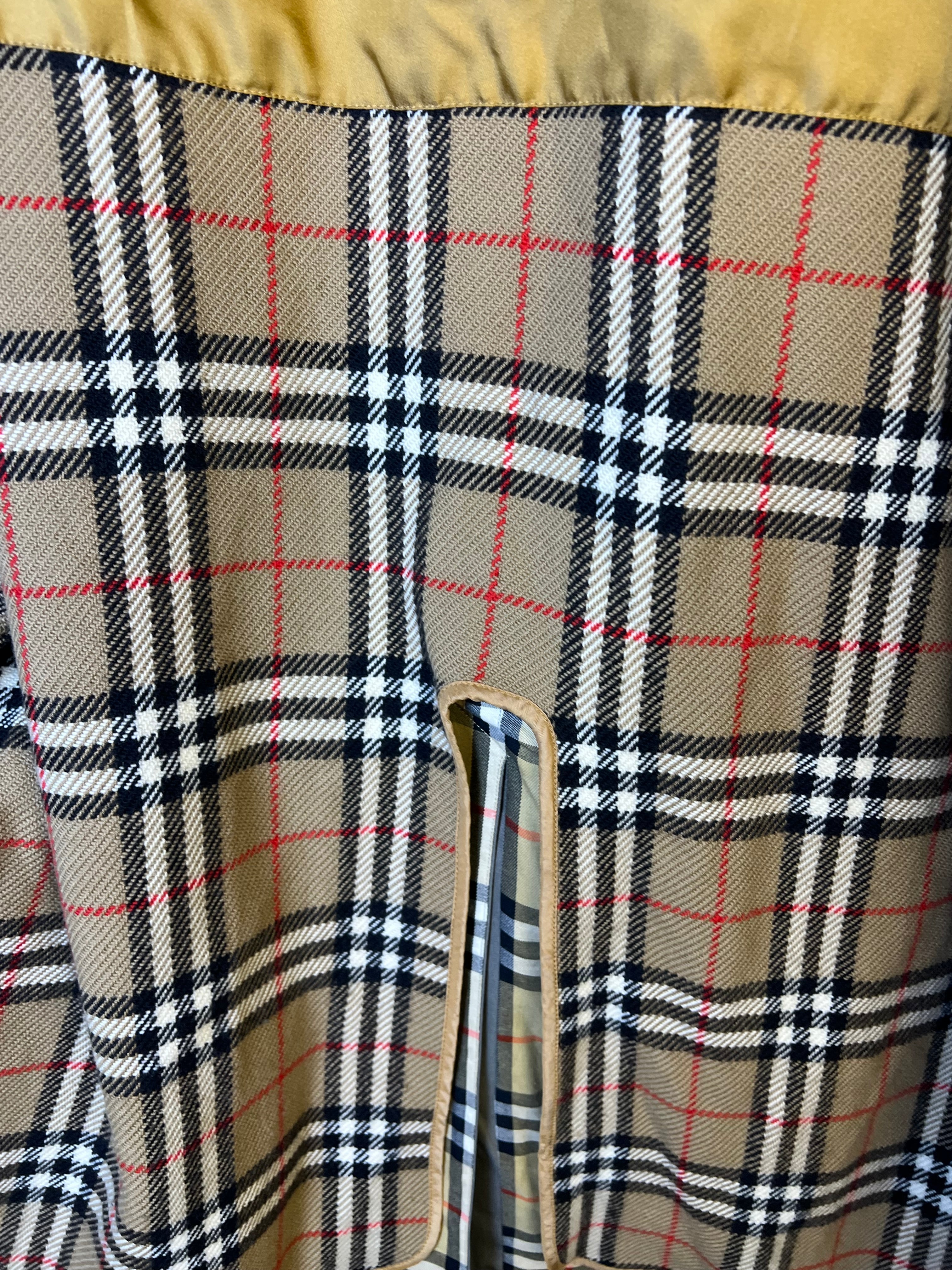 Burberry Vintage Grey Check Lined Coat