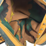 Fendi Blue/Brown Denim/Leather Trim Studded Shoulder Bag