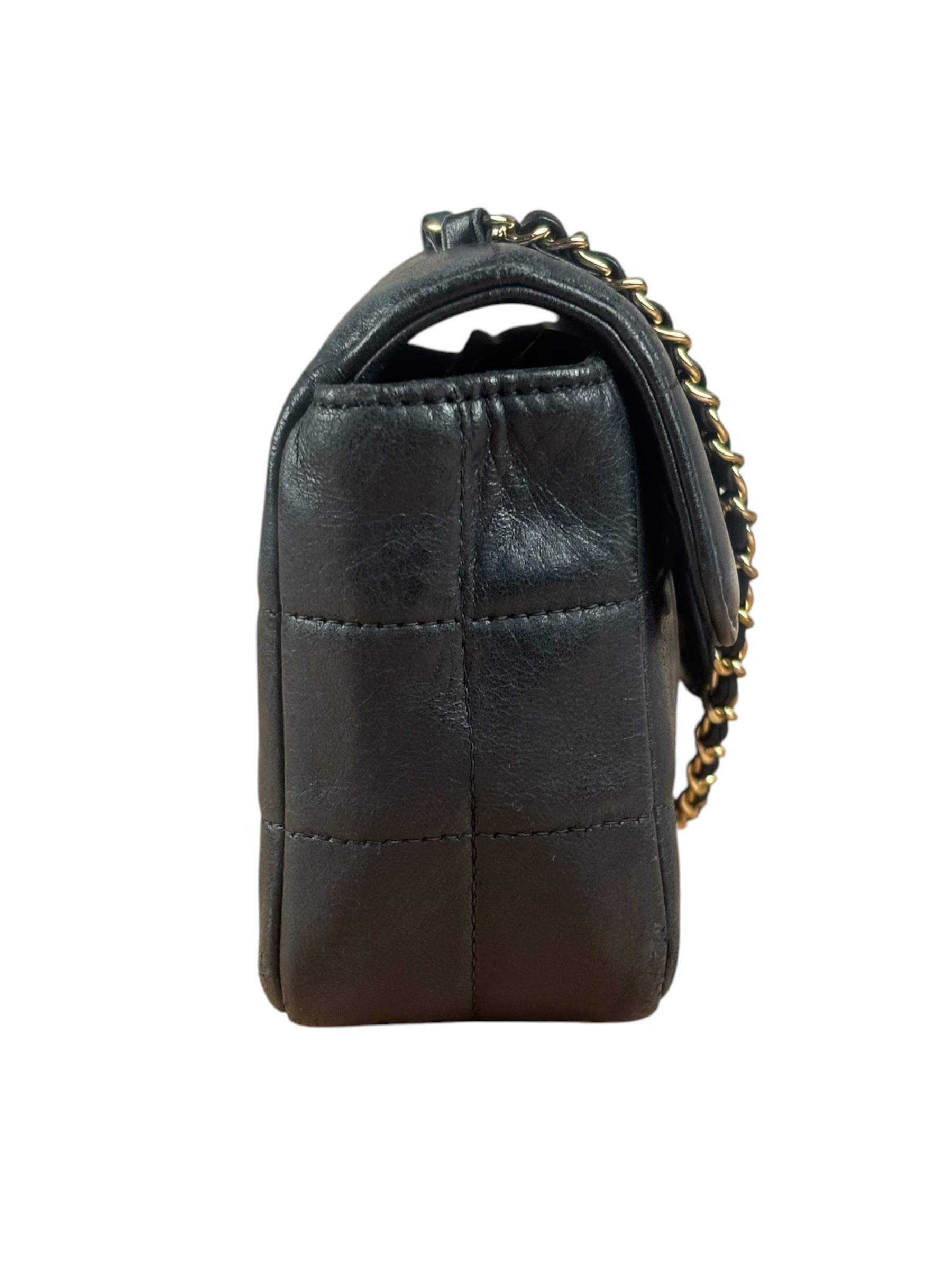 Chanel Black Lambskin Mini Chocolate Bar Flap Bag 2005