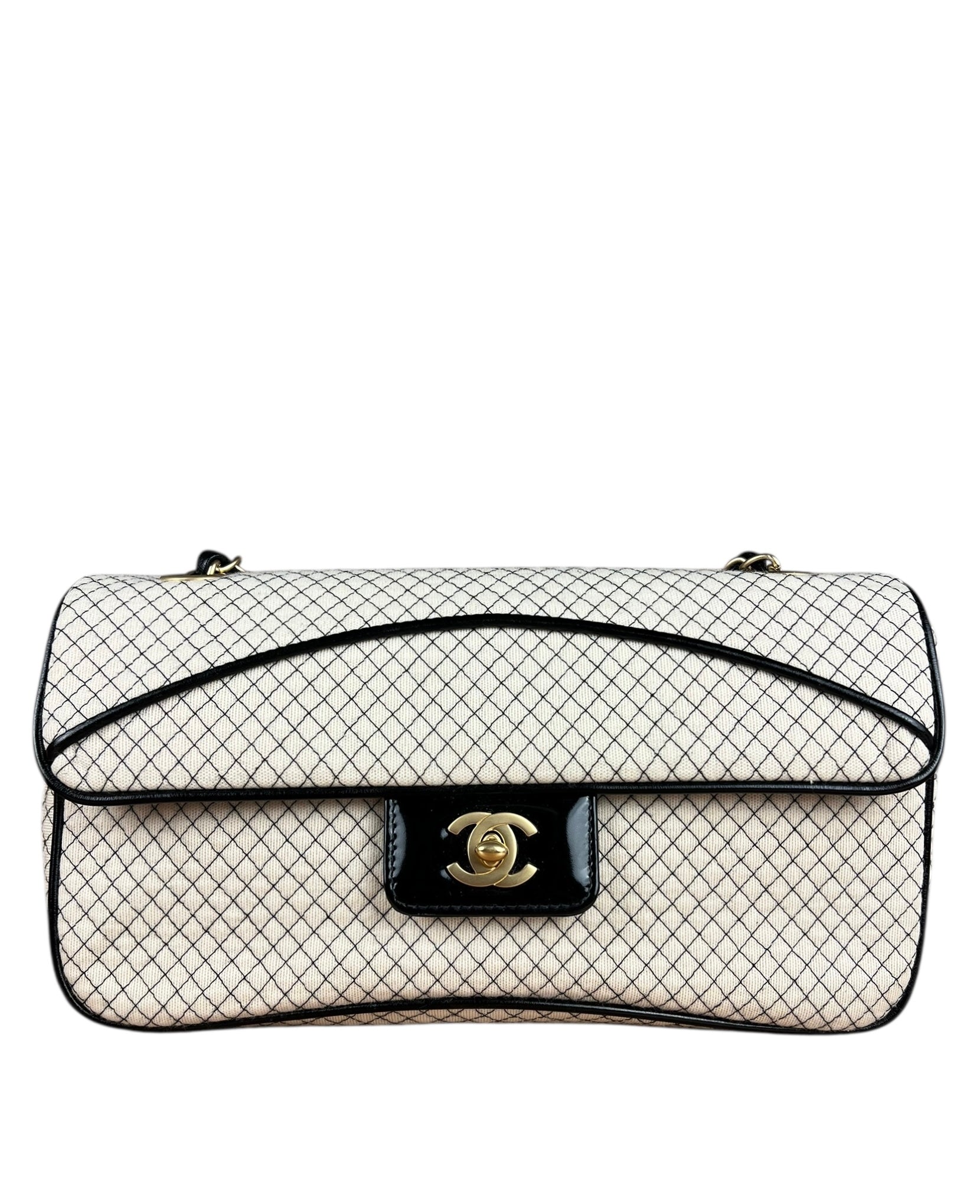 Chanel East West Beige Jersey Flap Bag 2002