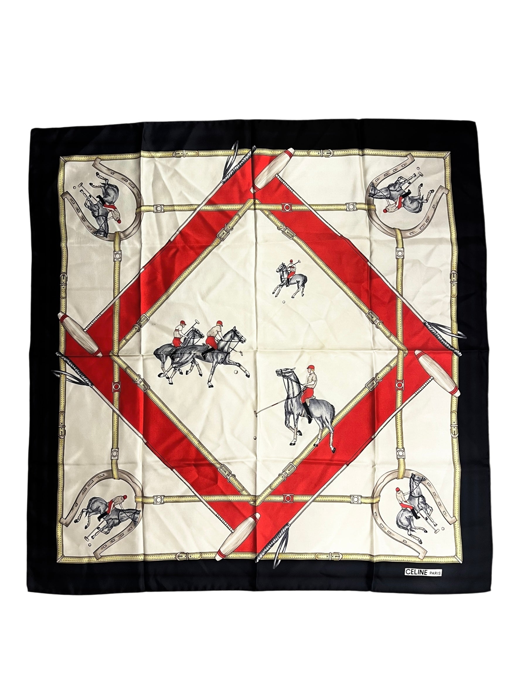 Gucci Vintage Polo Silk Scarf