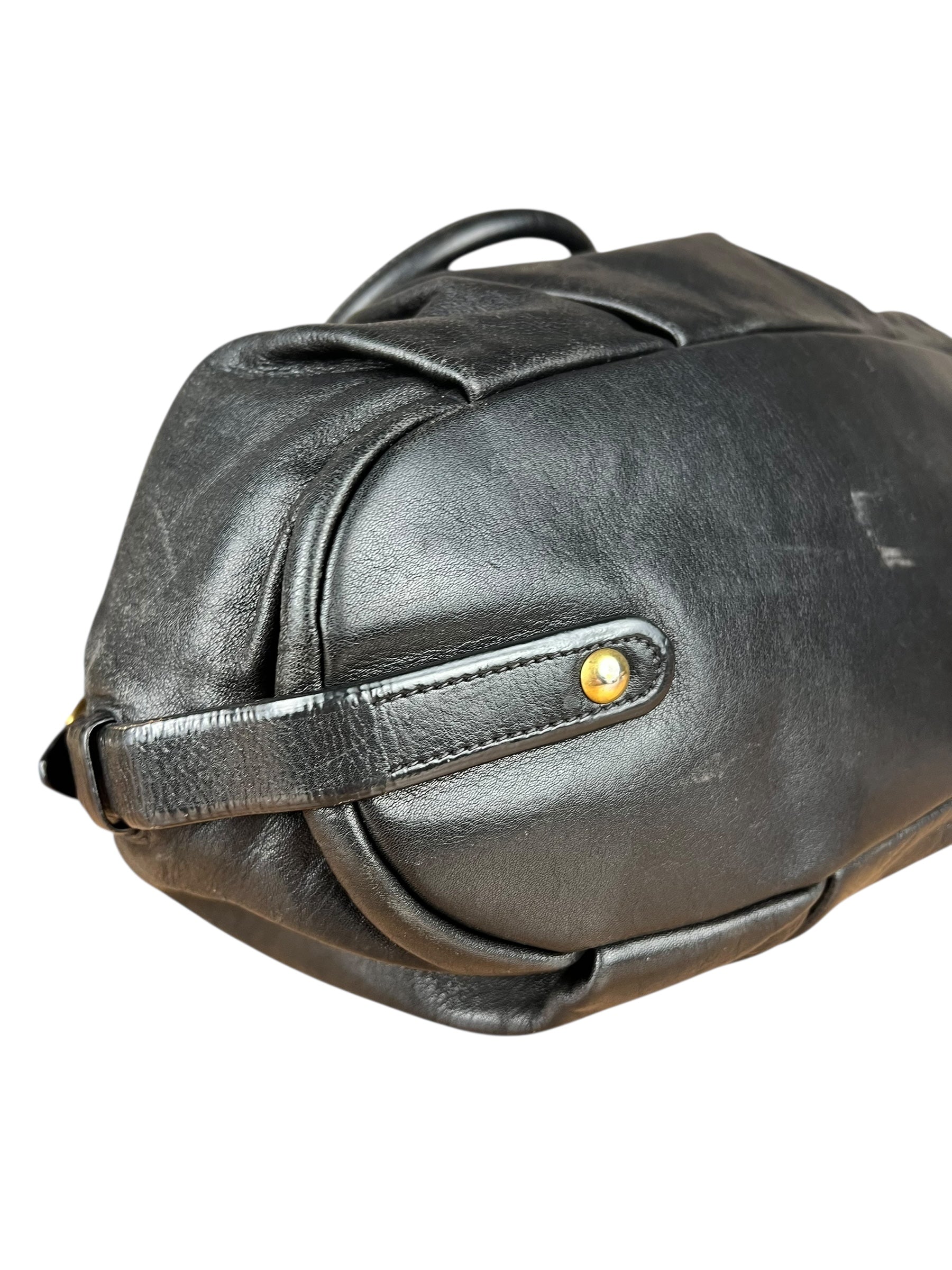 Prada Black Leather Vitello Daino Handbag