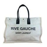 Saint Laurent Beige Canvas Rive Gauche Tote Bag
