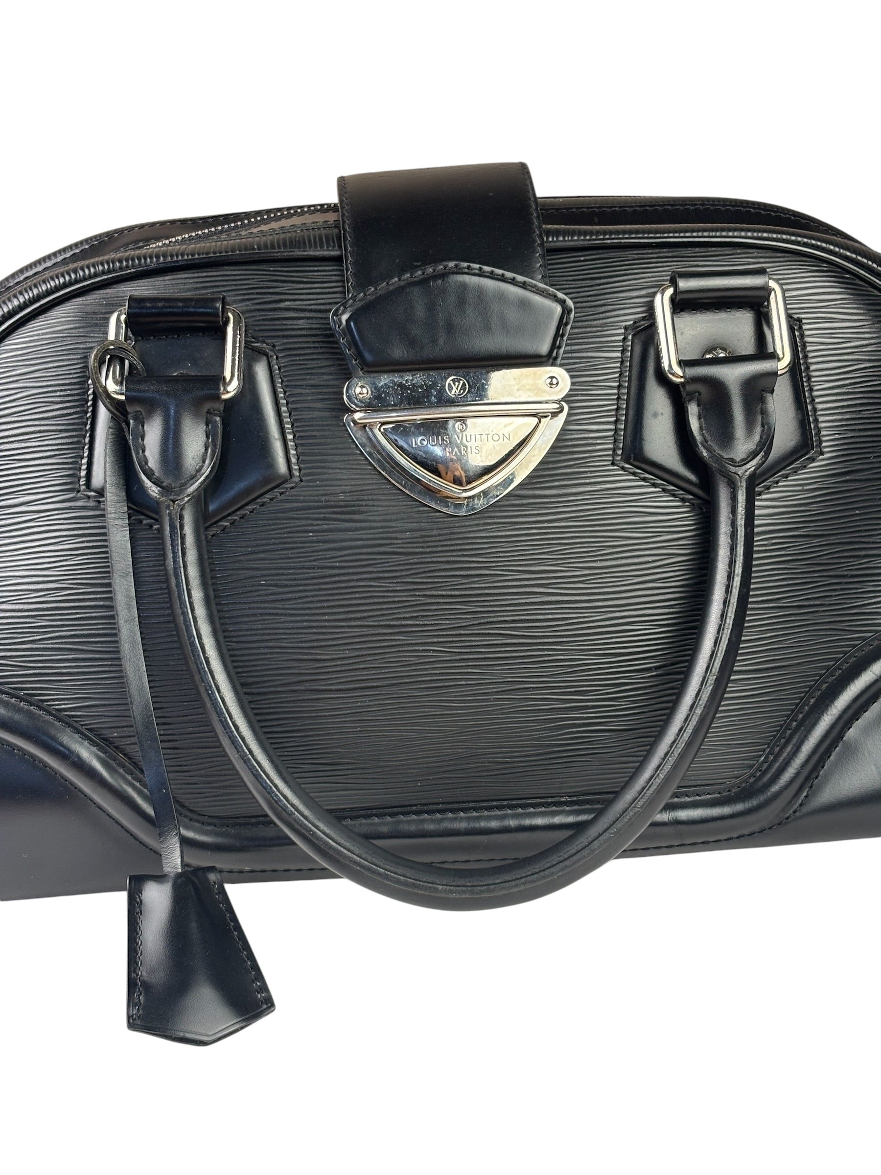 Louis Vuitton Black Epi Leather Montaigne Bowling Handbag