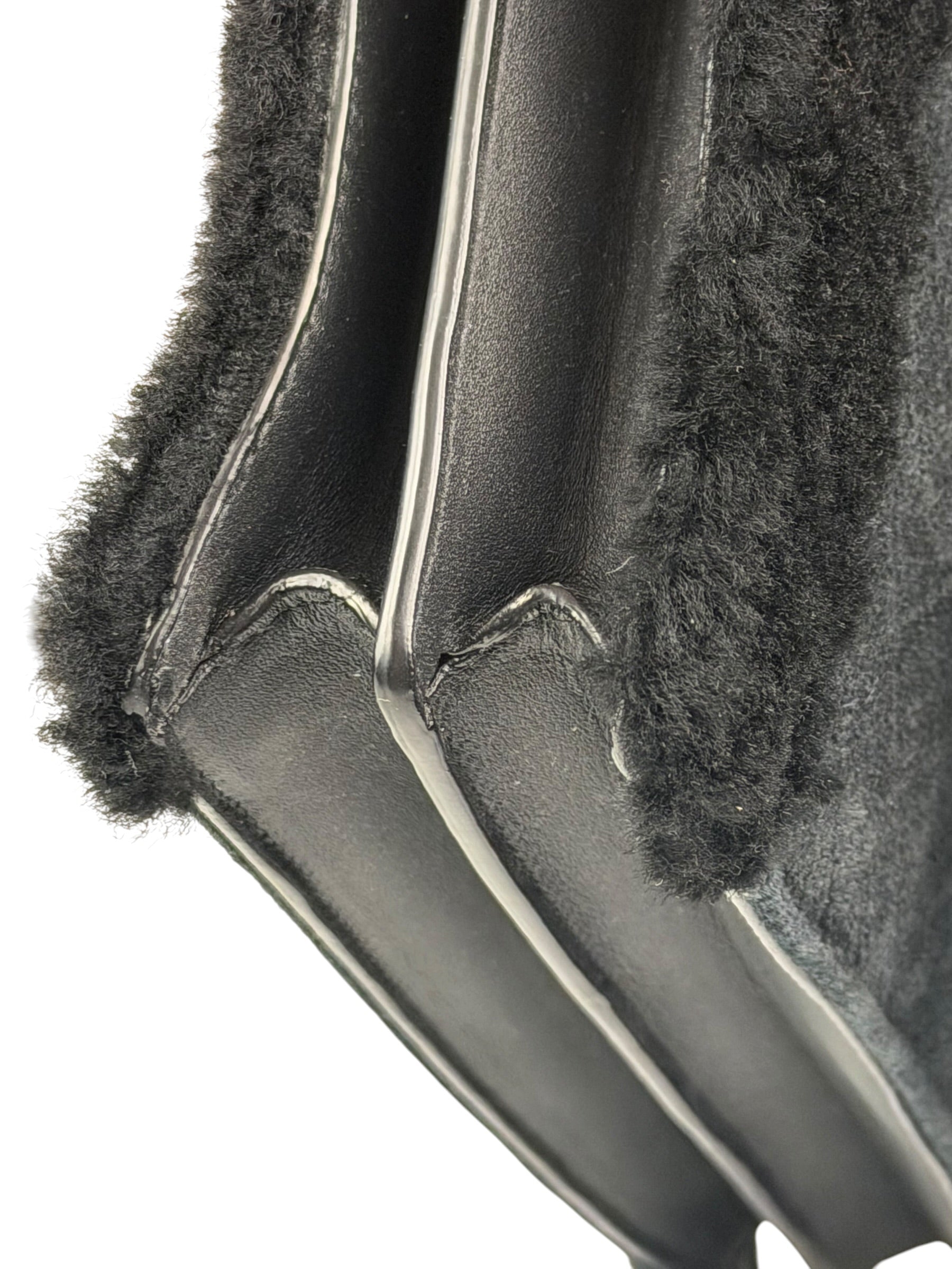 YSL Bicolor Quilted-Suede Shearling Gaby Shoulder Bag