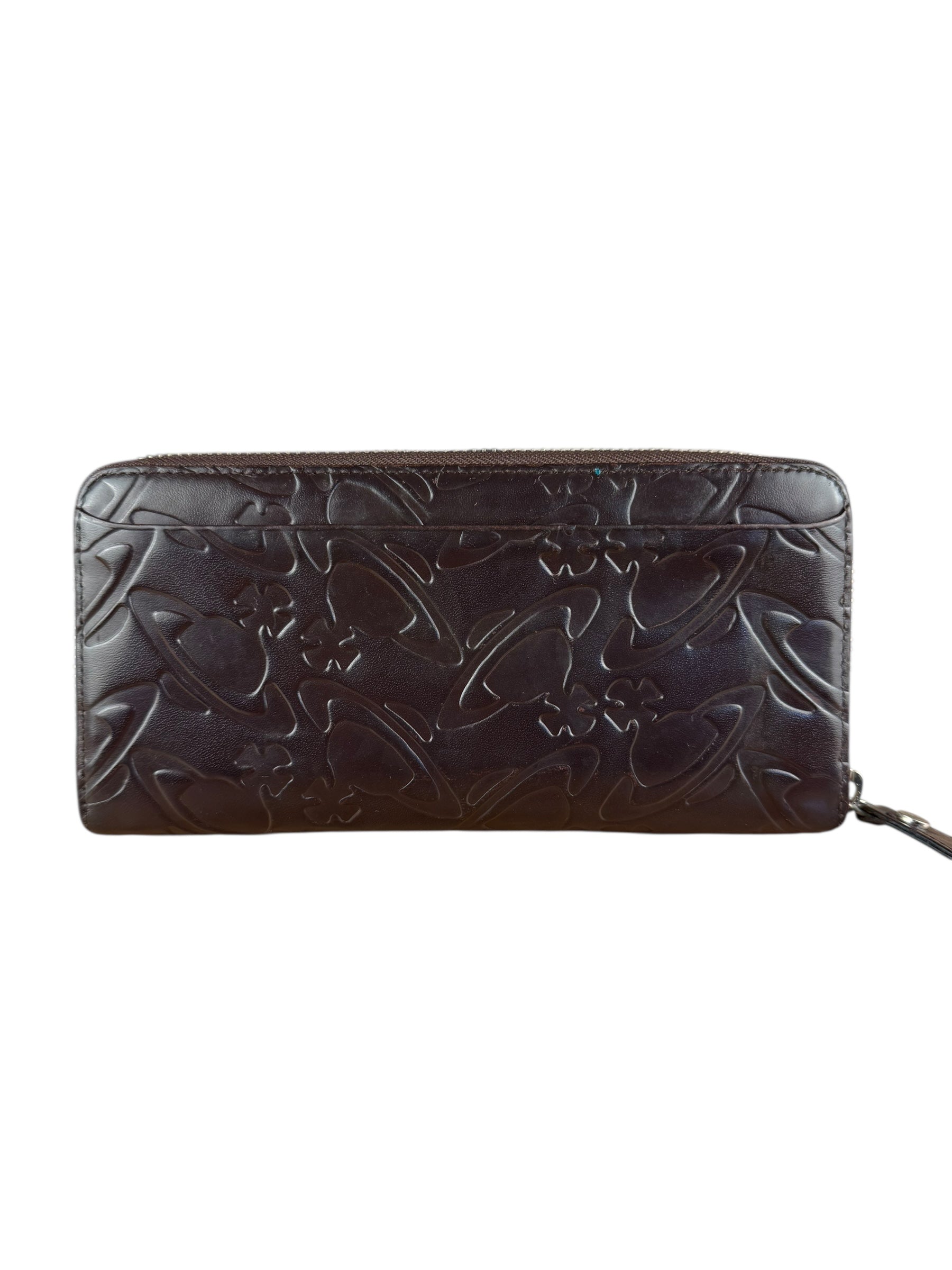 Vivienne Westwood Brown Leather Logo Zippy Wallet