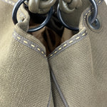 Bottega Venta Vintage Olive/Brown Canvas Large Shopper Shoulder Bag