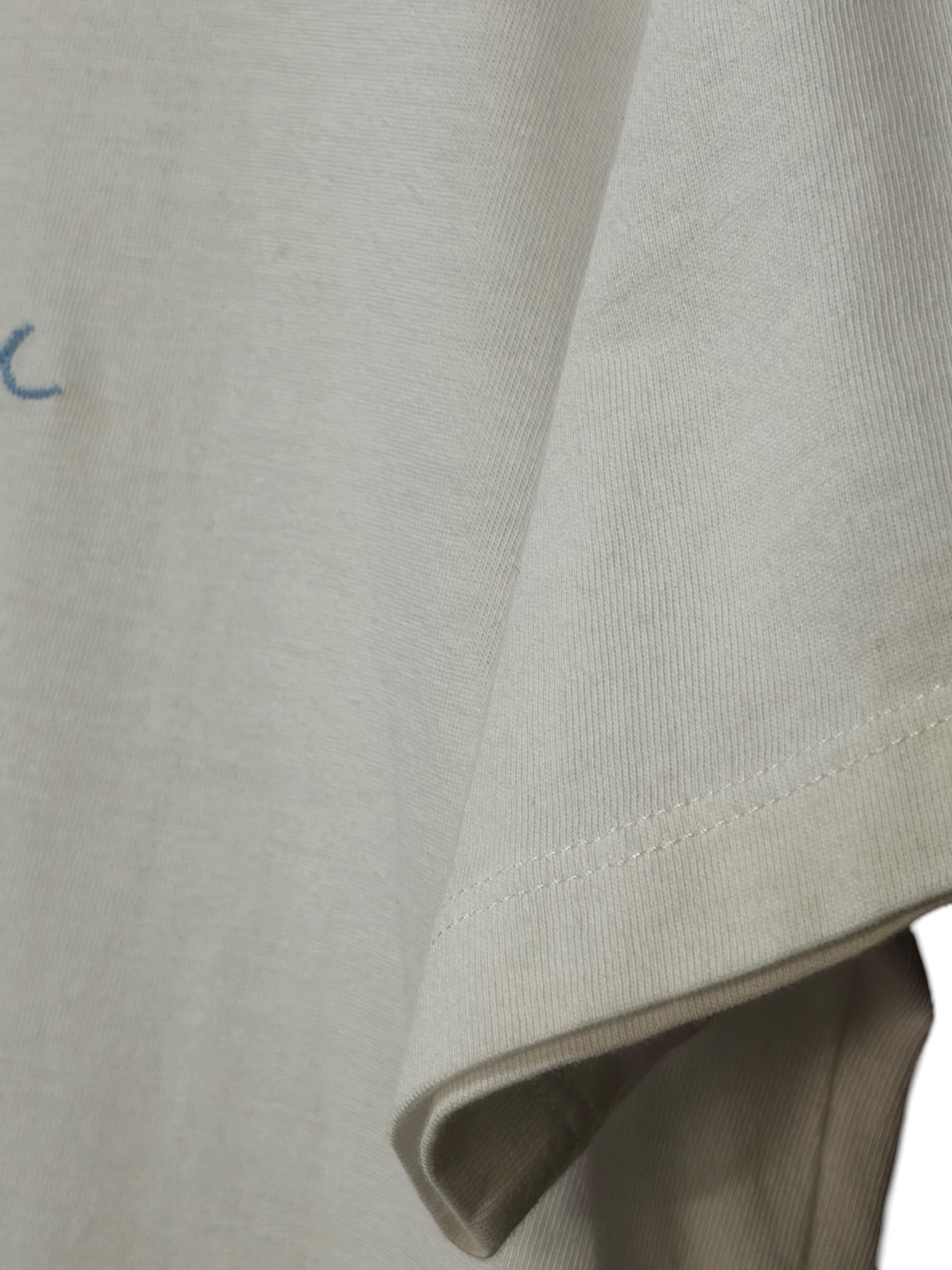 Miu Miu White Blue Embroidered Logo T-Shirt