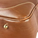 Gucci Tan Brown Leather Bamboo Handle Boston Bag