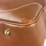 Gucci Tan Brown Leather Bamboo Handle Boston Bag