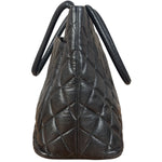 Chanel Vintage CC Black Quilted Caviar Leather Medallion Tote Bag 2002