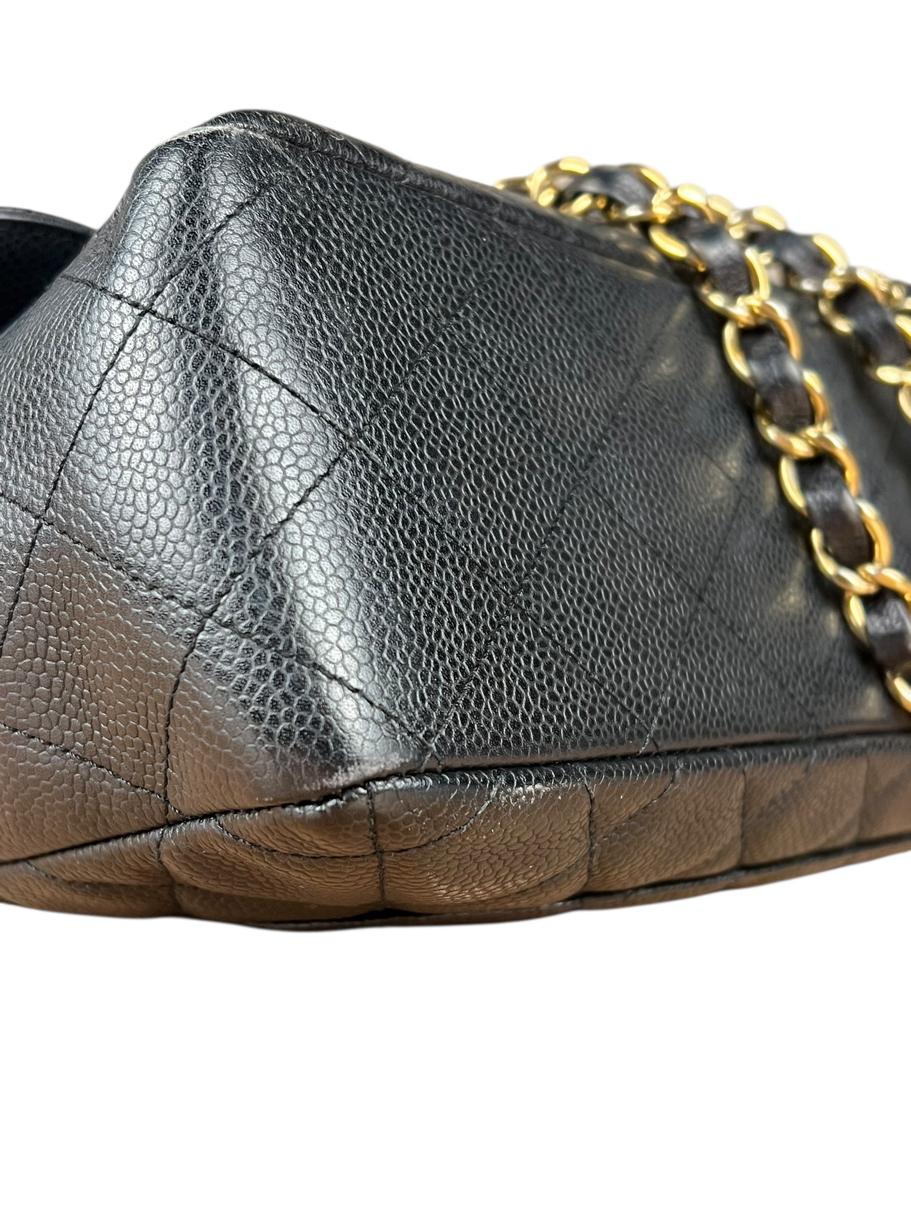 Chanel Black Caviar Leather Single Flap Bag '04