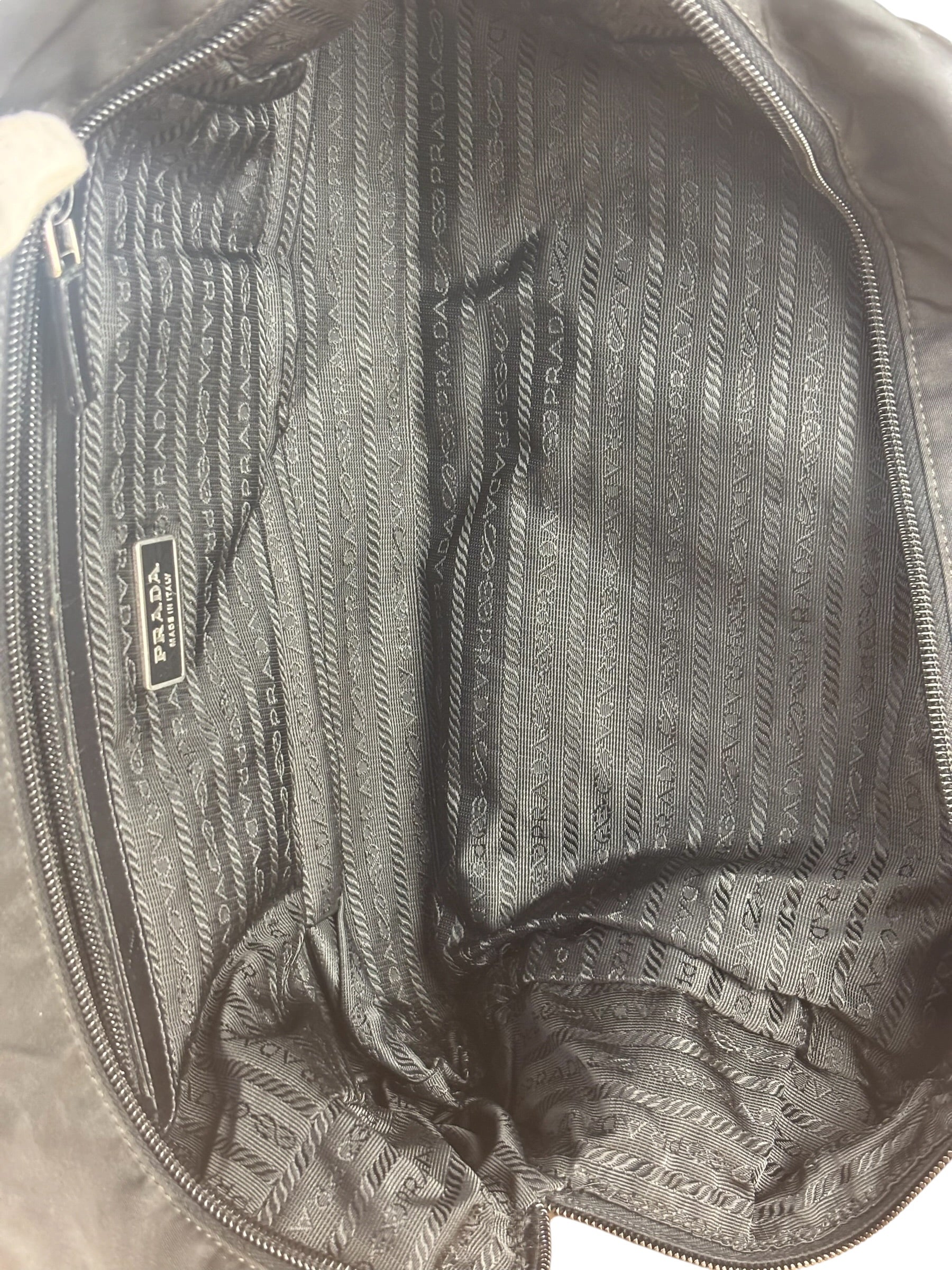 Prada Vintage Black Nylon/Patent Shoulder Bag