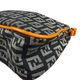 Fendi Orange Leather Trim Zucca Pochette