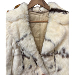 Vintage White/Brown Rabbit Fur Coat