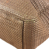 Chanel Vintage Brown Woven Straw Raffia Wooden Top Handle Handbag 2001