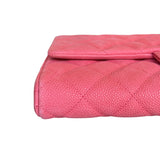 Chanel Coral Pink Matte Quilted Caviar Flap Shoulder Bag 2012