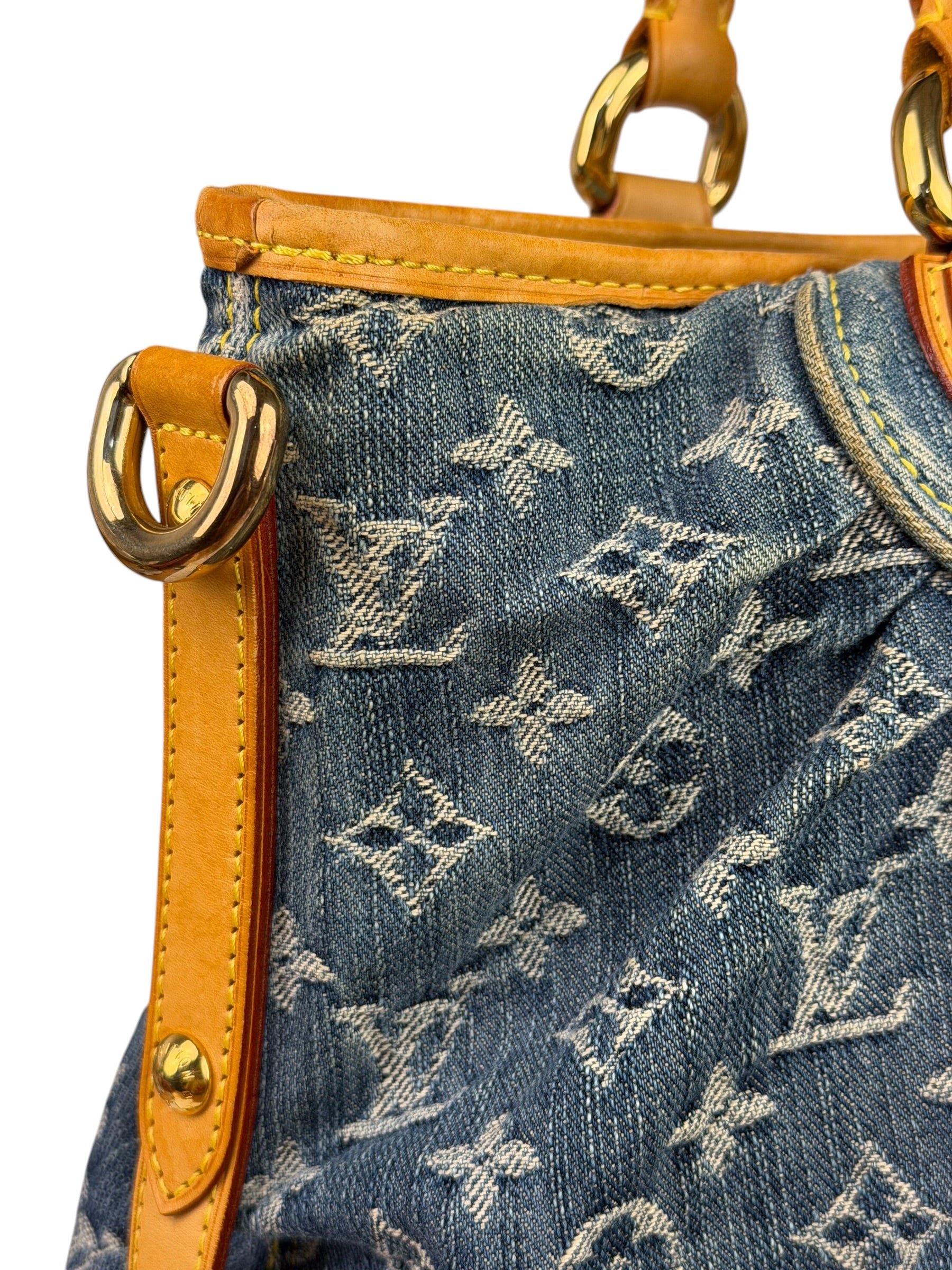 Louis Vuitton Denim/Leather Trim Monogram Neo Cabby Handbag