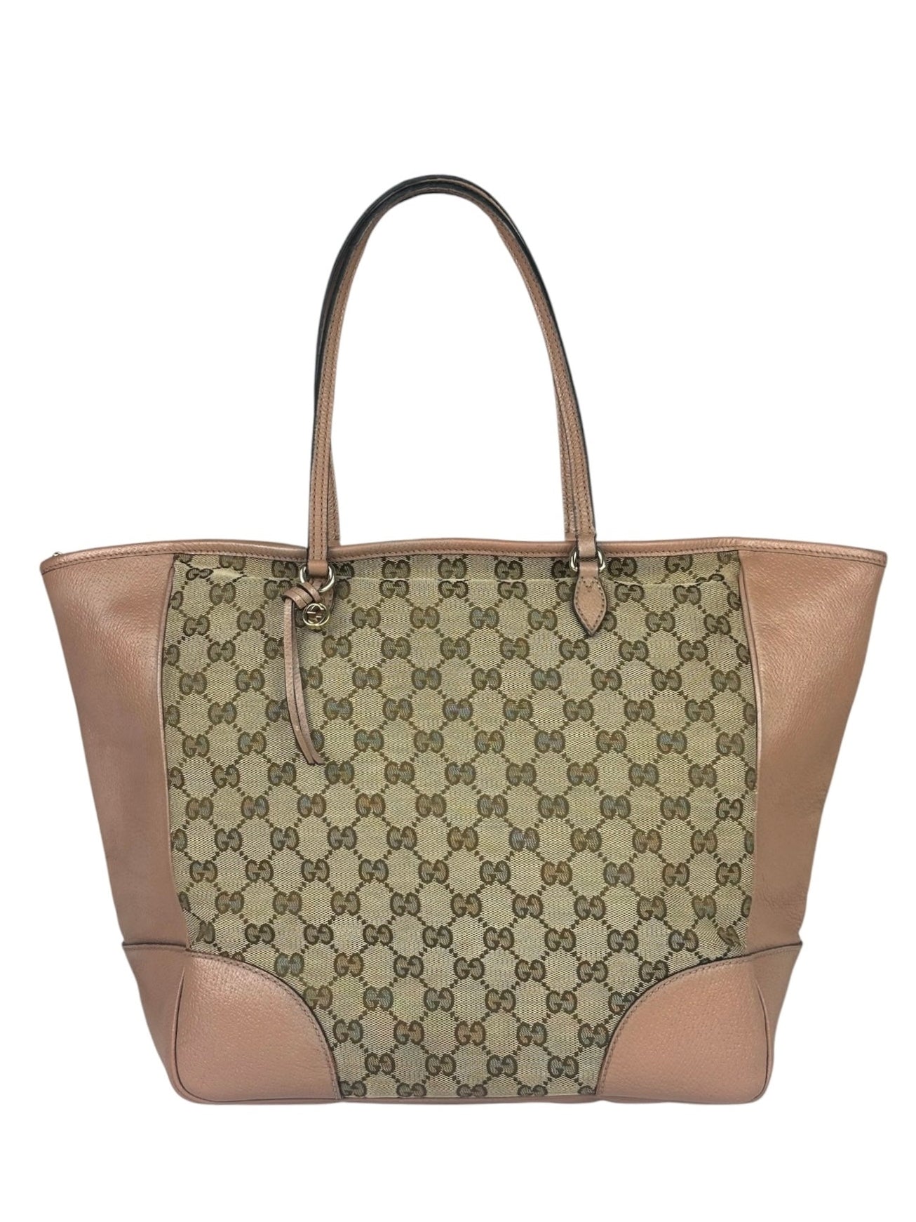 Gucci Beige/Pink Leather Trim Bree Shoulder Bag
