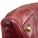Miu Miu Amaranth Vitello Shine Leather Double Zip 2Way Handbag