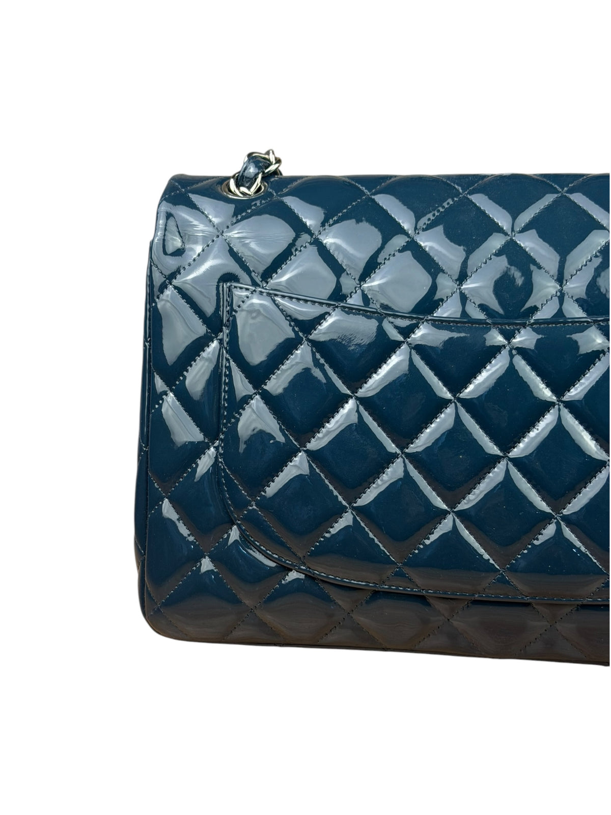 Chanel Dark Turquoise Patent Large Double Flap Bag 2010