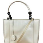 Christain Dior Leather Chrome Beaded Malice Tote Bag