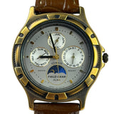 Alba Moon Phase Month Day Date Brown Leather Strap