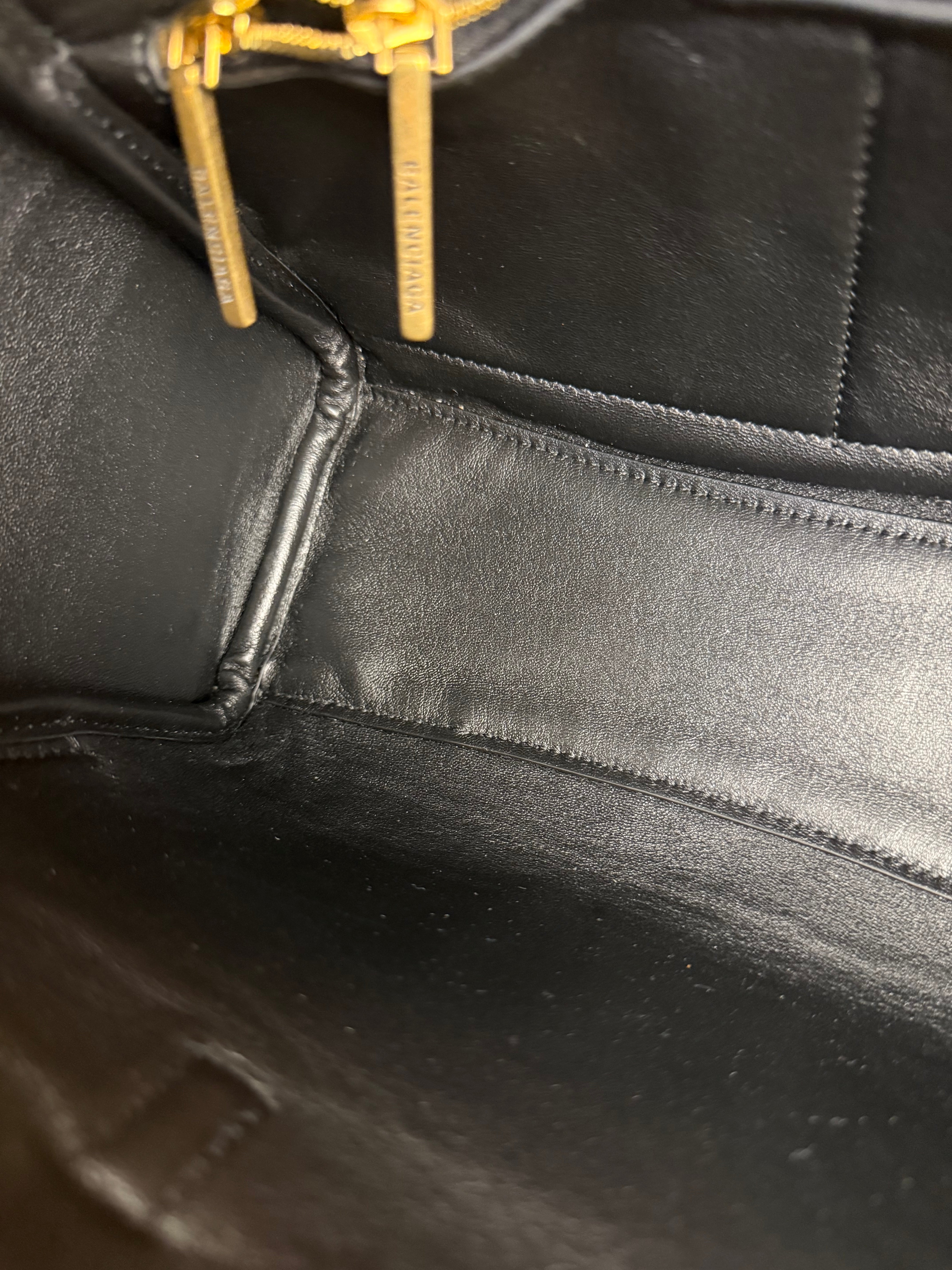 Balenciaga Black Leather Mini Bel Air Carry All Two-Way Bag