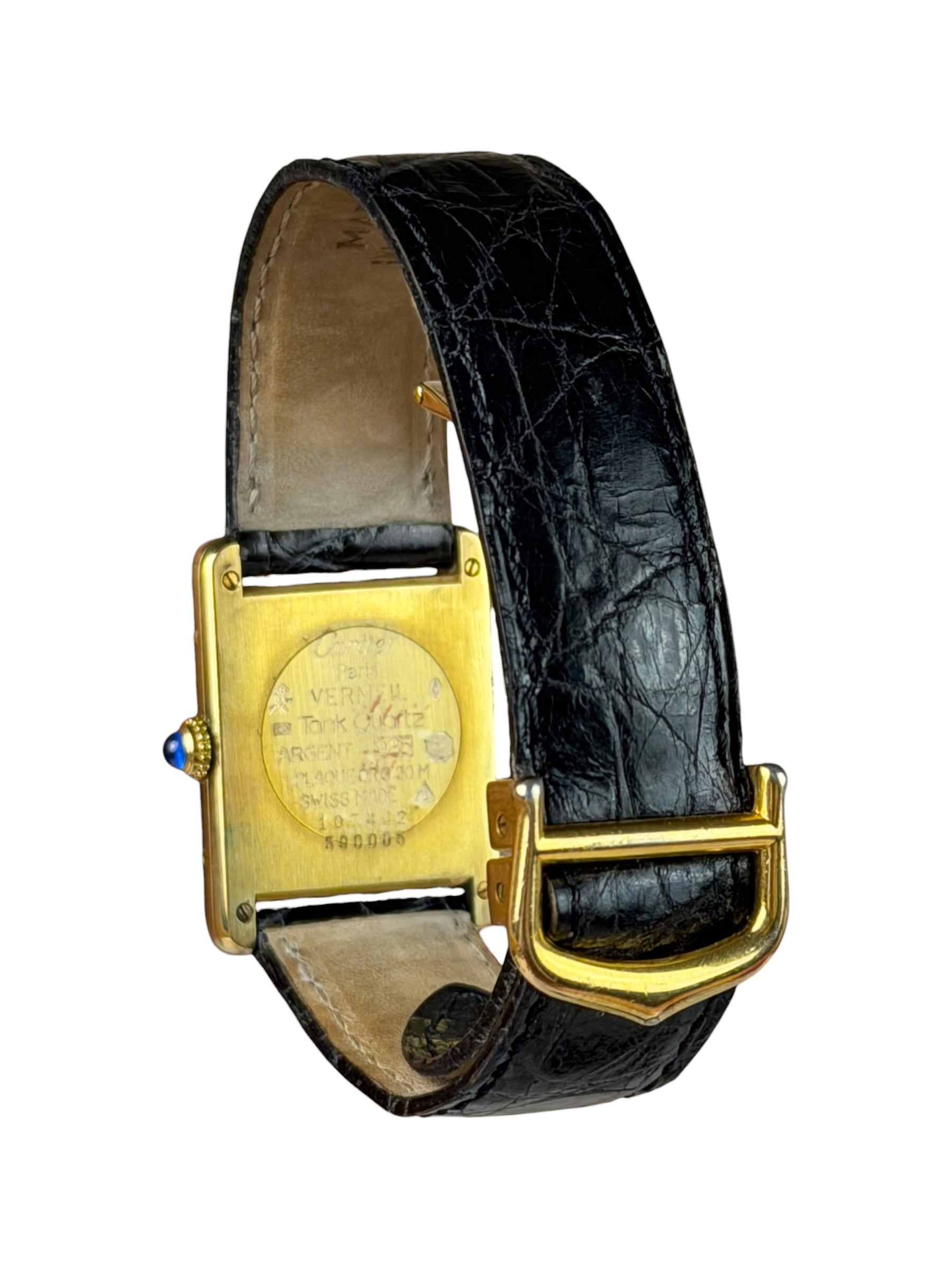 Cartier Must De Tank Tri Color Black Strap