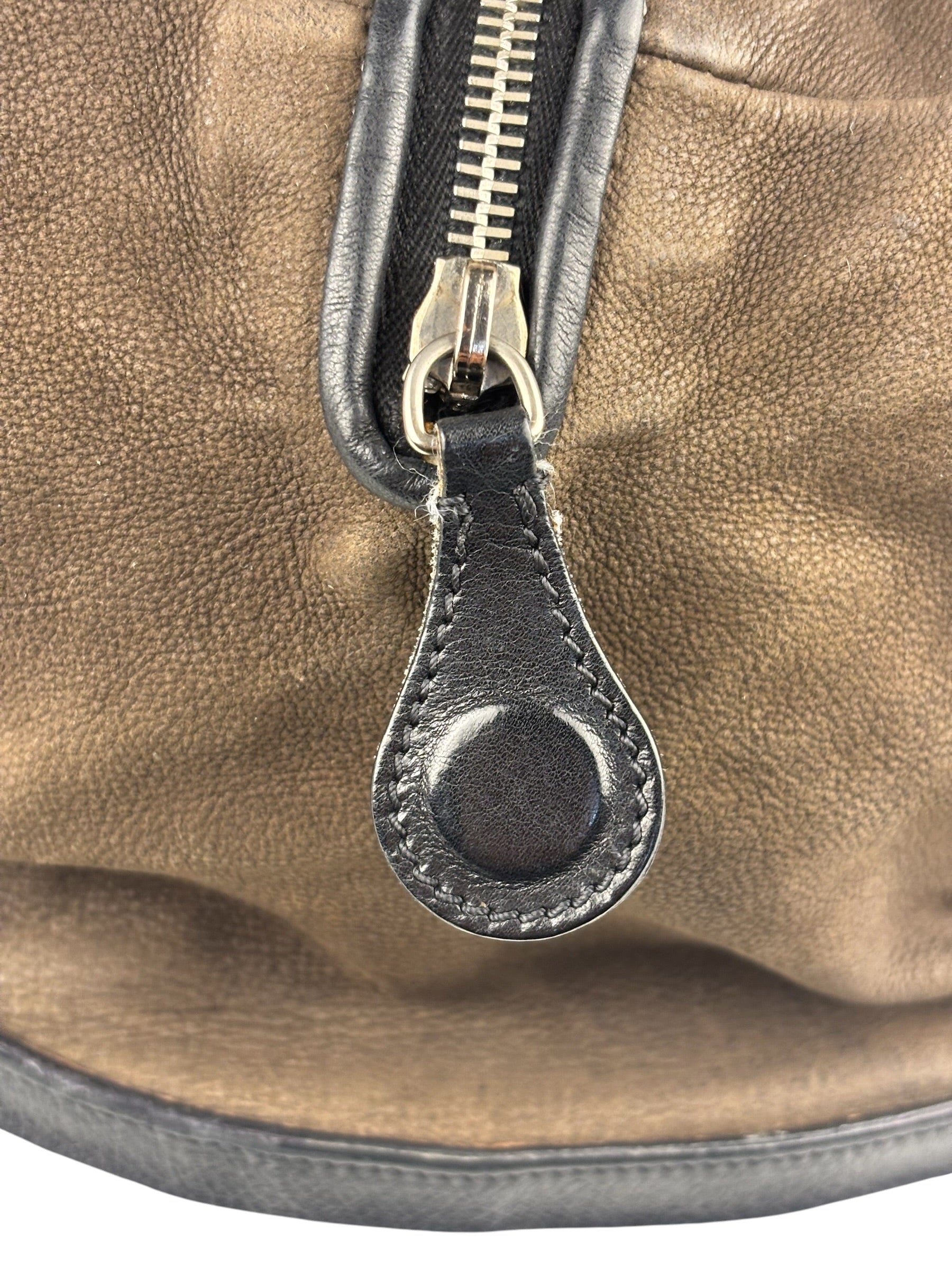 Celine Brown/Black Leather Bowling Bag