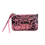 Balenciaga Pink Grafitti Le City Zip Wallet