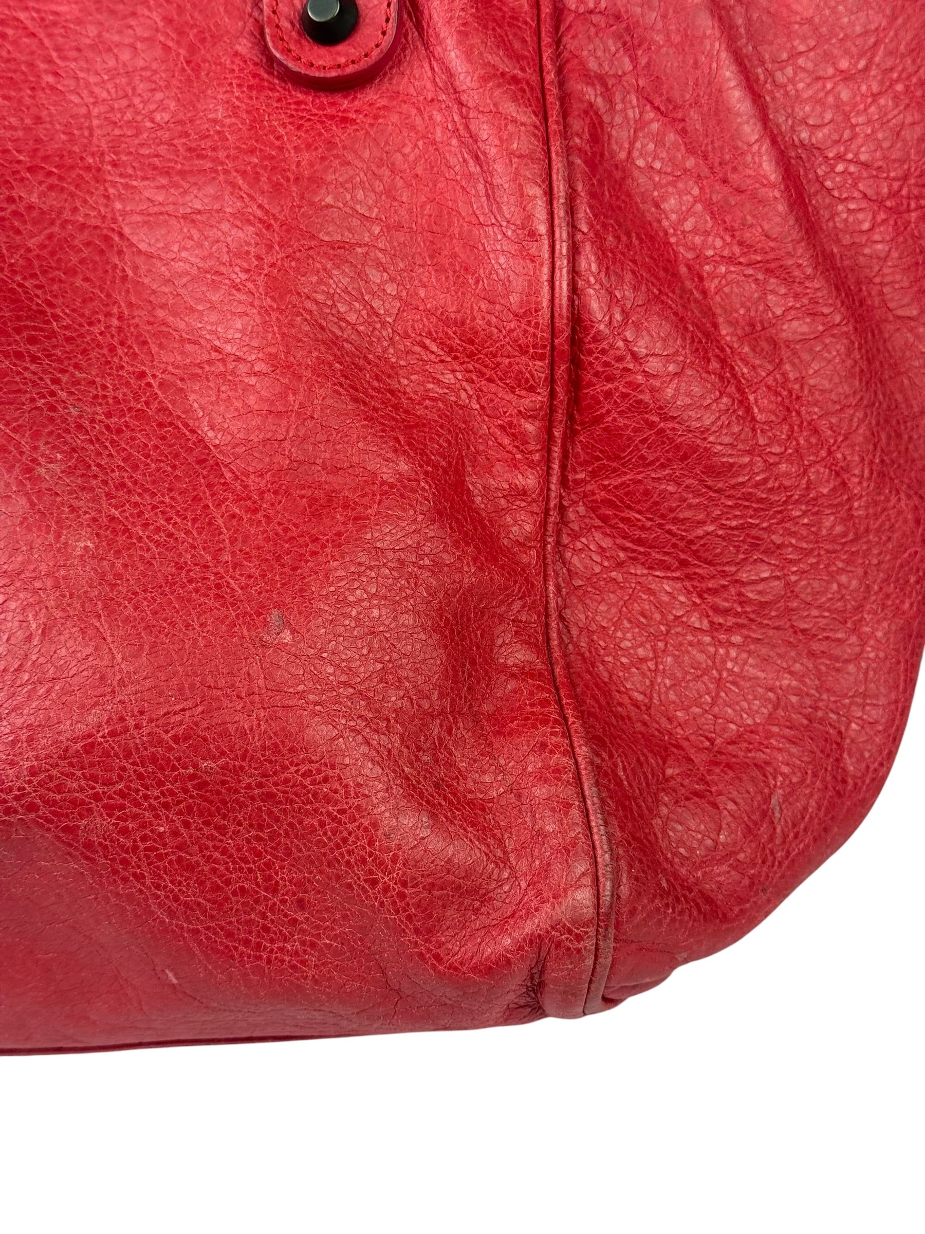 Balenciaga Red Leather Le City Tote