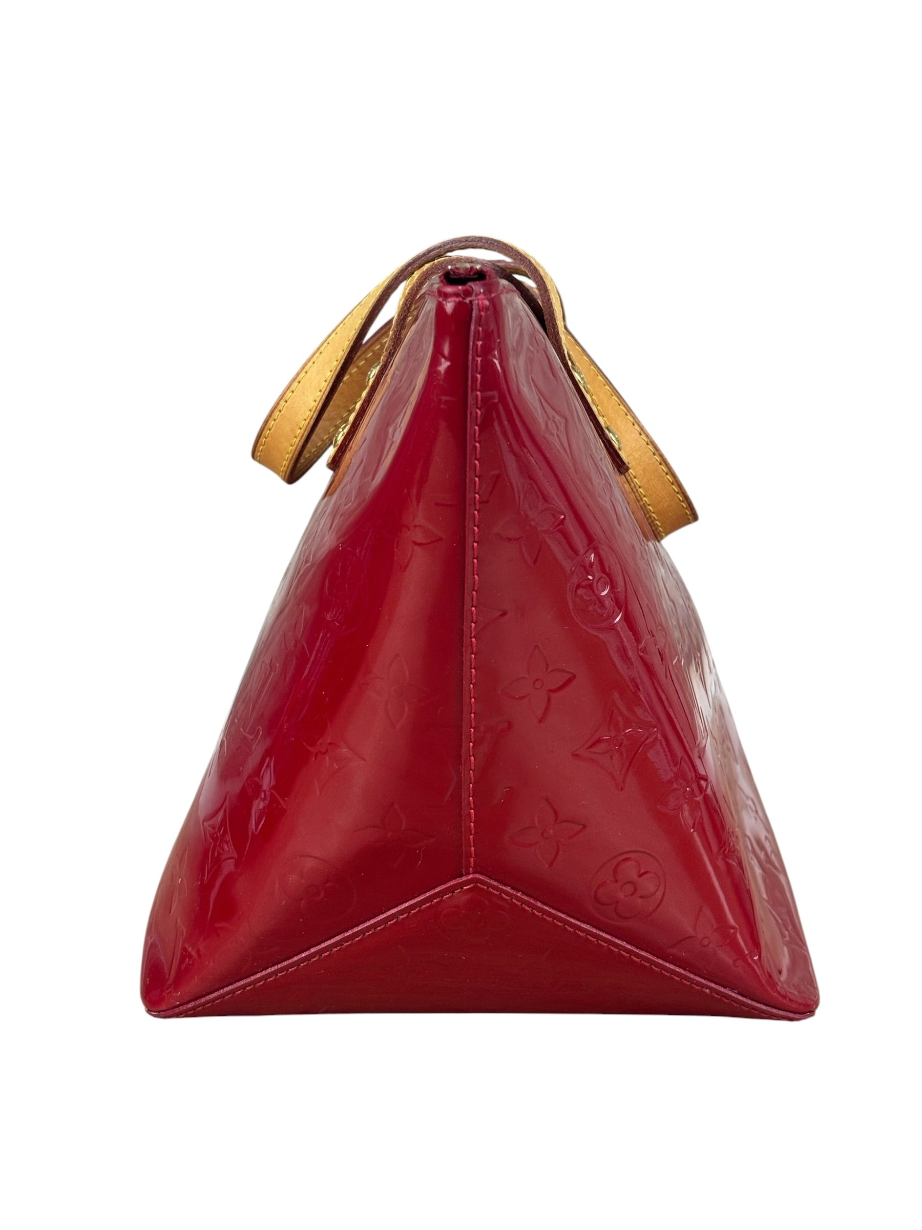 Louis Vuitton Red Leather Monogram Vernis Bellevue Handbag PM