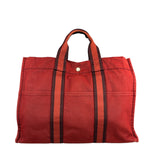 Hermes Vintage Red Denim Fourre-Tout Tote