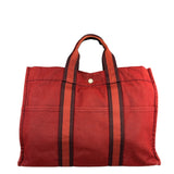 Hermes Vintage Red Denim Fourre-Tout Tote